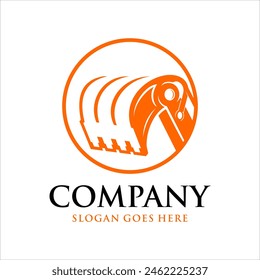 Simple W letter excavator logo