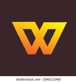 
diseño de logotipo de letra simple w