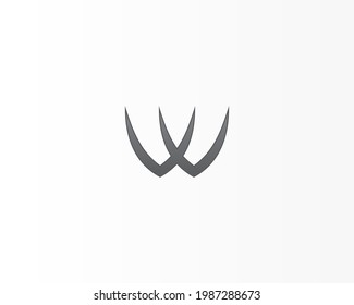 simple w logo design icon
