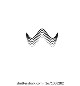 simple W shaped sound waves for the music industry, logo design Inspiration