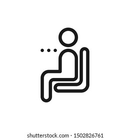 Simple waiting room icons with sitting person in line style design on white background. Suitable for public place, symbol and website app. Pixel Perfect 48x48. Vector Illustration EPS 10.