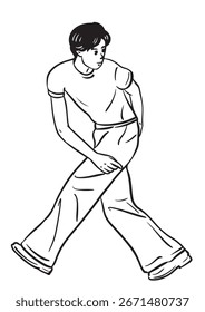 Caminata simple: Una persona está caminando de manera casual y sin esfuerzo.