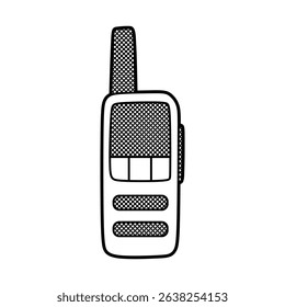 simple walkie talkie front facing black white