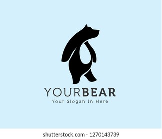 Simple walking bear logo design inspiration