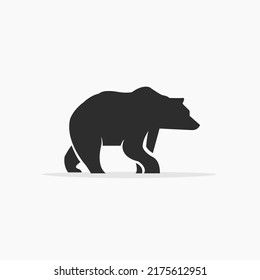 simple ilustración vectorial del logotipo del oso negro caminando. logotipo animal