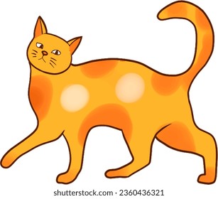 Ilustración de vectores de gatos simple caminando