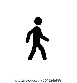 Simple walking person icon black silhouette.