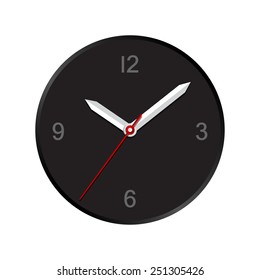 Simple wall analog clock shows 10:08