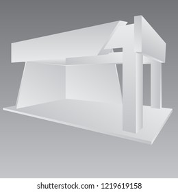 Simple Wall Booth Mockup. exhibition stand for event 3D rendering