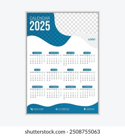modelo de design de calendário de parede simples