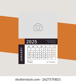 Design de Modelo de Calendário de Parede Simples 