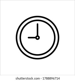 Simple wall clock icon outline vector