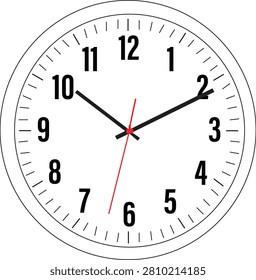 Simple wall clock outline illustration showing time measurement concept in editable vector line art style suitable for web, print, and design projects.