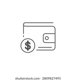 Simple wallet with dollar coin