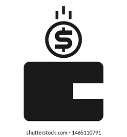 simple wallet dollar coin icon vector clip art flat design object
