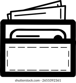 Einfaches Wallet-Symbol Schwarz und Weiß