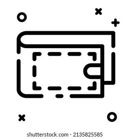 Simple wallet icon design, vector illustration with dotted line style, best used for banner or web application