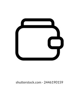 Einfaches Wallet-Zeilensymbol isoliert auf weißem Hintergrund