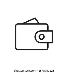 Simple wallet line icon. Stroke pictogram. Vector illustration isolated on a white background. Premium quality symbol. Vector sign for mobile app and web sites.