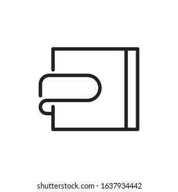 Simple wallet line icon. Stroke pictogram. Vector illustration isolated on a white background. Premium quality symbol. Vector sign for mobile app and web sites.
