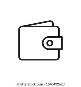 Simple wallet line icon. Stroke pictogram. Vector illustration isolated on a white background. Premium quality symbol. Vector sign for mobile app and web sites.