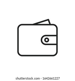 Simple wallet line icon. Stroke pictogram. Vector illustration isolated on a white background. Premium quality symbol. Vector sign for mobile app and web sites.