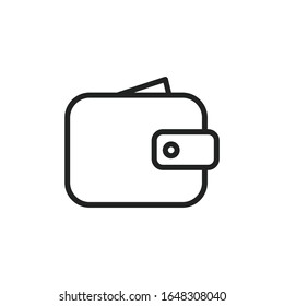 Icono de línea de cartera simple. Pictograma de trazo. Ilustración vectorial aislada en un fondo blanco. Símbolo de calidad superior. Signo de vector para aplicaciones móviles y sitios web.