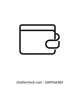 Simple wallet line icon. Stroke pictogram. Vector illustration isolated on a white background. Premium quality symbol. Vector sign for mobile app and web sites.