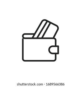 Simple wallet line icon. Stroke pictogram. Vector illustration isolated on a white background. Premium quality symbol. Vector sign for mobile app and web sites.