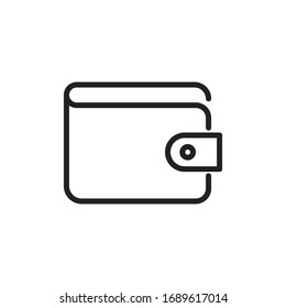 Simple wallet line icon. Stroke pictogram. Vector illustration isolated on a white background. Premium quality symbol. Vector sign for mobile app and web sites.