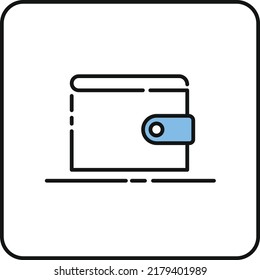Simple wallet outline icon for website and logo design in vector.