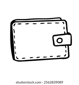simple wallet, portemonet design, ideal for use in financial planning, budgeting materials, or as a decorative element in art.