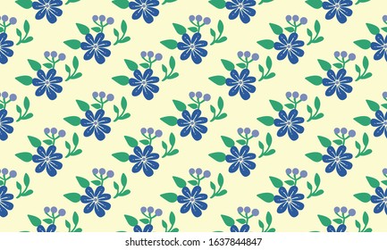 Simple wallpaper for spring, with seamless leaf and flower pattern background design.