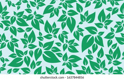Simple wallpaper for spring, with seamless leaf and flower pattern background design.