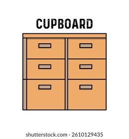 simple wardrobe vector illustration, hand drawn