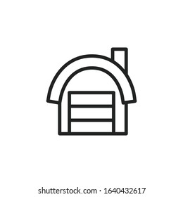 Simple warehouse line icon. Stroke pictogram. Vector illustration isolated on a white background. Premium quality symbol. Vector sign for mobile app and web sites.