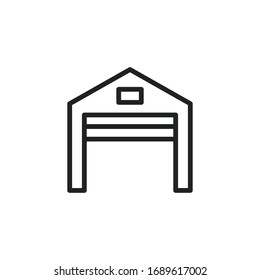 Icono de línea de almacén simple. Pictograma de trazo. Ilustración vectorial aislada en un fondo blanco. Símbolo de calidad superior. Signo de vector para aplicaciones móviles y sitios web.