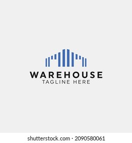 Simple Warehouse Logo Vector Design Template. Modern Storeroom Logo Vector Design Illustration For Business, Retail, And Real Estate Isolated On White Background. 