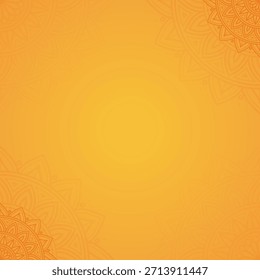Simple Warm Orange Subtle Mandala Square Background Design with Soft Gradient Accent