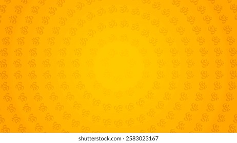 Simple Warm Toned Ohm Symbol Circular Pattern in a Subtle Terracotta Radiant Horizontal Background Design