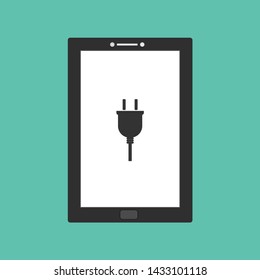 simple warning charging. flat illustration of Power plug vector icon for web