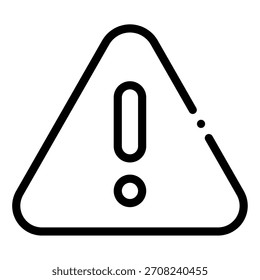 Icono de advertencia simple utilizado en señales de seguridad, mensajes de alerta y notificaciones de peligros en medios digitales e impresos.
