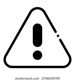 Icono de advertencia simple utilizado en señales de seguridad, mensajes de alerta y notificaciones de peligros en medios digitales e impresos.