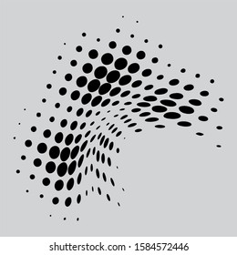 Simple warp dot halftone vector illustration
