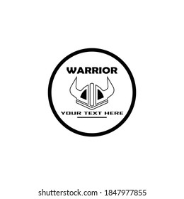 simple warrior helmet design logo