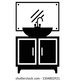 The simple washbasin icon flat style for web design