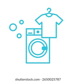 Simple washing machine icon. Isolated on white background.