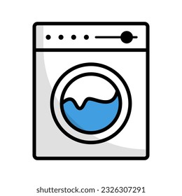 Simple washing machine icon. Laundry. Vector.