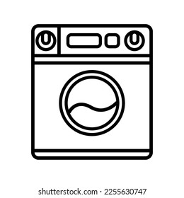 Simple Washing Machine Icon Outline Vector Illustration