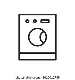 Simple washing machine line icon. Stroke pictogram. Vector illustration isolated on a white background. Premium quality symbol. Vector sign for mobile app and web sites.